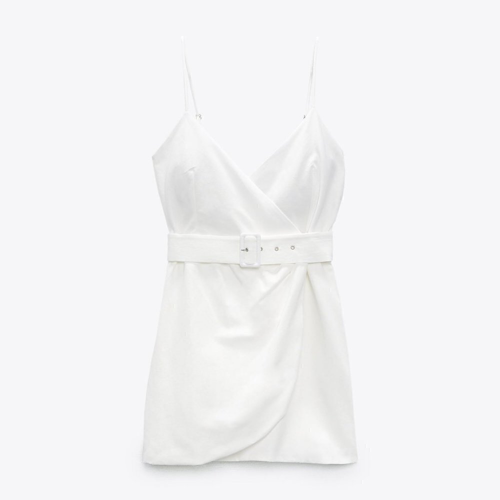 ZARA LINEN BLEND BELTED DRESS - Picture 3 of 8